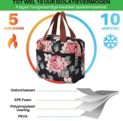 Brisby 4 Laags Geïsoleerde Koeltas - Lunchtas 4 Liter - Bloemetjes -Buiten Kamperen 1200x1178 4