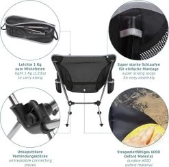 Smartpeas Camping Stoel Van Stevig 600D Polyester En Aluminium - Lichtgewicht En Opvouwbaar - Camping Gadget Inclusief Zijzakken +Plus: Strandmat & Draagtas -Buiten Kamperen 1200x1186 3