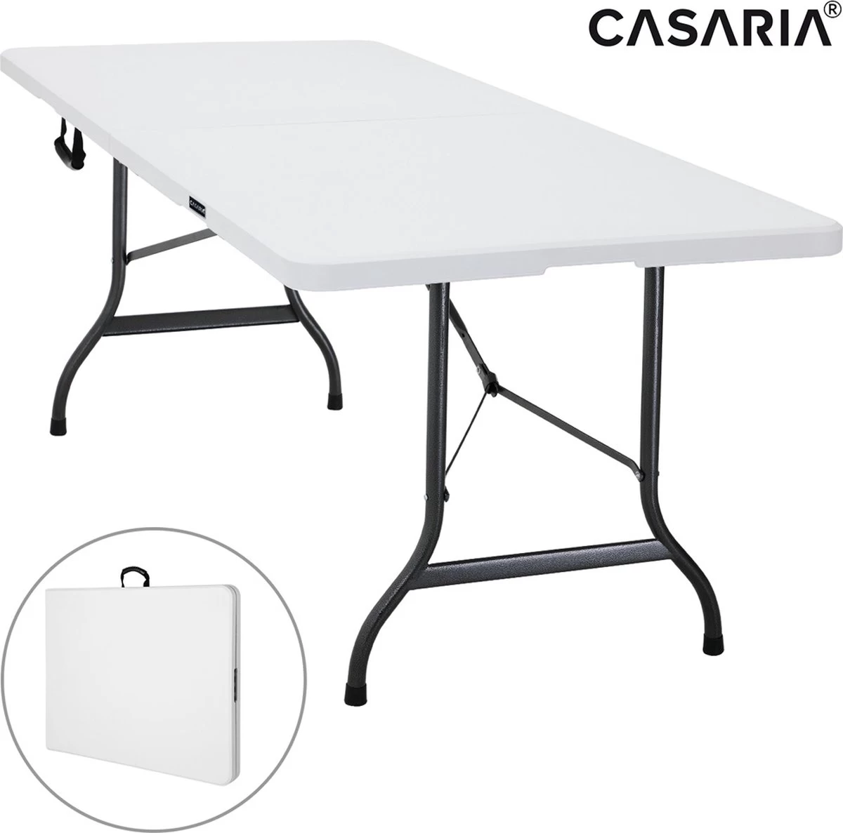 Casaria Tuintafel Opvouwbaar – Met Draaggreep 220x70 Cm – Wit 7 Casaria Tuintafel Opvouwbaar – Met Draaggreep 220x70 Cm – Wit - Afbeelding 5