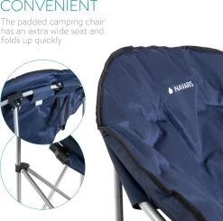 Navaris Klapstoel Met Draagtas - Campingstoel - Draagbare Stoel Voor Kamperen, Festivals En Vissen - Strandstoel - Inklapbaar - Donkerblauw -Buiten Kamperen 1200x1188