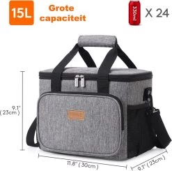 Lunchtas - Koeltas Voor Dames En Heren - Cool Bag - 4 Laags Geïsoleerde Koeltas - Kleine Cooler - Lunch Box - Lunchtas 15 Liter -Buiten Kamperen 1200x1189 4
