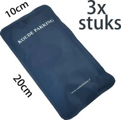 Platte Koelelementen - 3 Stuks - Hot / Cold Pack - 10 X 20 Cm - 180 Gram - Coolpack / Icepack - Voor Bij Blessures / Koeltas