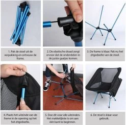 Lopoleis® Campingstoel – Campingstoel Opvouwbaar – Visstoel – Vouwstoel – Strandstoel – Inklapbaar – Lichtgewicht – Outdoor Stoel - Hoge Rugleuning -Buiten Kamperen 1200x1190