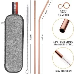 House Of Husk Reisbestek - Reis Bestekset - Chopsticks - Metalen Rietjes Met Borstel - Lepel - Vaatwasserbestendig - RVS - 7 Delig - Rose Goud -Buiten Kamperen 1200x1193 4