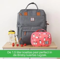 Brisby 4 Laags Geïsoleerde Koeltas - Lunchtas 1.5 Liter - Roze Pinguïn -Buiten Kamperen 1200x1195 2