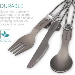 Navaris Campingbestek Van Titanium - Set Met Vork, Mes En Lepel - Inklapbaar - Bestekset Voor Onderweg - Inclusief Karabijnhaak En Bewaarzakje -Buiten Kamperen 1200x1195 6