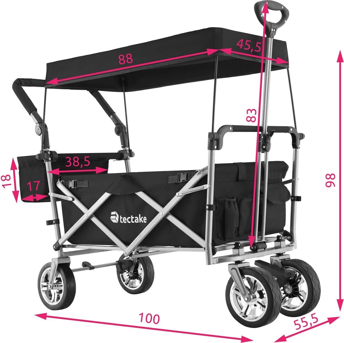 Tectake - Opvouwbare Bolderwagen Handkar Nico Zwart - 403549 8 Tectake - Opvouwbare Bolderwagen Handkar Nico Zwart - 403549 - Afbeelding 6