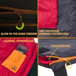 Dutch Mountains Slaapzak Tholen - 200 X 80cm - Aanritsbaar - Slechts 1140 Gram – Polyester - Tochtstrip En Compressiehoes -Buiten Kamperen 1200x1200 1093