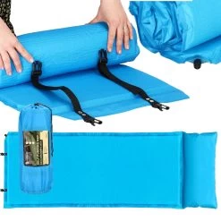 Springos Slaapmat | Zelfopblazend | 186 Cm | Inclusief Hoes & Hoofdkussen | Lichtblauw -Buiten Kamperen 1200x1200 1111