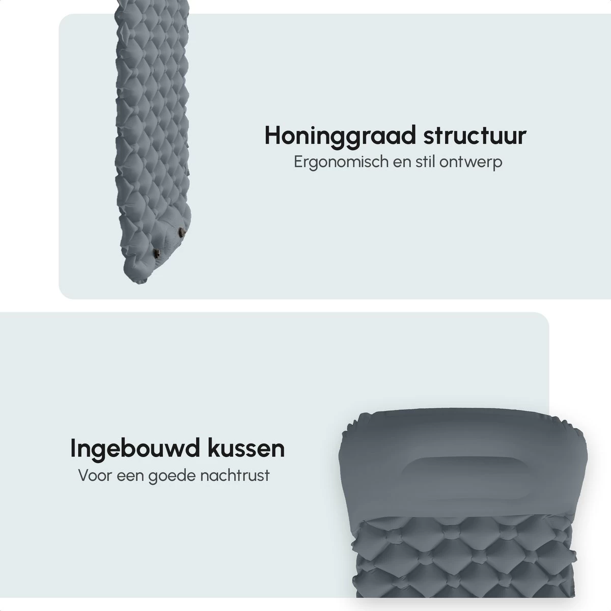 AirFeel Opblaasbaar Slaapmatje - Ingebouwde Pomp En Kussen - Lichtgewicht - 196 X 60 X 6cm - Gray 4 AirFeel Opblaasbaar Slaapmatje - Ingebouwde Pomp En Kussen - Lichtgewicht - 196 X 60 X 6cm - Gray - Afbeelding 2