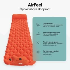AirFeel Lichtgewicht Opsblaasbaar Slaapmatje - Ingebouwde Pomp En Kussen - 196 X 60 X 6 Cm - Orange 12 AirFeel Lichtgewicht Opsblaasbaar Slaapmatje - Ingebouwde Pomp En Kussen - 196 X 60 X 6 Cm - Orange -Buiten Kamperen 1200x1200 1141