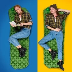 TRVLMORE Slaapmat - Zelfopblazend - 1 Persoons - Ingebouwde Pomp En Kussen - Groen -Buiten Kamperen 1200x1200 1163