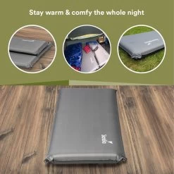 Skandika Easy Single Zelfopblaasbaar Slaapmat – Slaapmat – Slaapmat Zelfopblazend – Logeerbed – Polyester, PVC - Premium Zelfopblazend Luchtbed, Antislip-materiaal, Ideaal Voor Camping – Outdoor, Camping – Kamperen – 196 X 60 X 10 Cm – 3.2kg - Grijs -Buiten Kamperen 1200x1200 1203