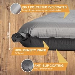 Skandika Easy Single Zelfopblaasbaar Slaapmat – Slaapmat – Slaapmat Zelfopblazend – Logeerbed – Polyester, PVC - Premium Zelfopblazend Luchtbed, Antislip-materiaal, Ideaal Voor Camping – Outdoor, Camping – Kamperen – 196 X 60 X 10 Cm – 3.2kg - Grijs -Buiten Kamperen 1200x1200 1206