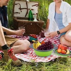 Buxibo - 3-Delige Keuken Vergiet Set Inklapbaar Groen/Grijs -Buiten Kamperen 1200x1200 1233