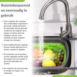 Buxibo - 3-Delige Keuken Vergiet Set Inklapbaar Groen/Grijs -Buiten Kamperen 1200x1200 1234