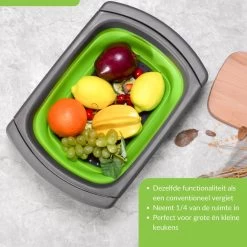 Buxibo - 3-Delige Keuken Vergiet Set Inklapbaar Groen/Grijs -Buiten Kamperen 1200x1200 1239