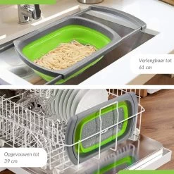 Buxibo - 3-Delige Keuken Vergiet Set Inklapbaar Groen/Grijs -Buiten Kamperen 1200x1200 1244