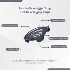 SensaHome- Siliconen Vergiet - Keuken Afgietdeksel - Afgiethulp - Siliconen - BPA Vrij - Grijs -Buiten Kamperen 1200x1200 1299