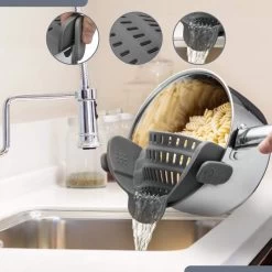 SensaHome- Siliconen Vergiet - Keuken Afgietdeksel - Afgiethulp - Siliconen - BPA Vrij - Grijs -Buiten Kamperen 1200x1200 1302