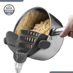 SensaHome- Siliconen Vergiet - Keuken Afgietdeksel - Afgiethulp - Siliconen - BPA Vrij - Grijs -Buiten Kamperen 1200x1200 1304