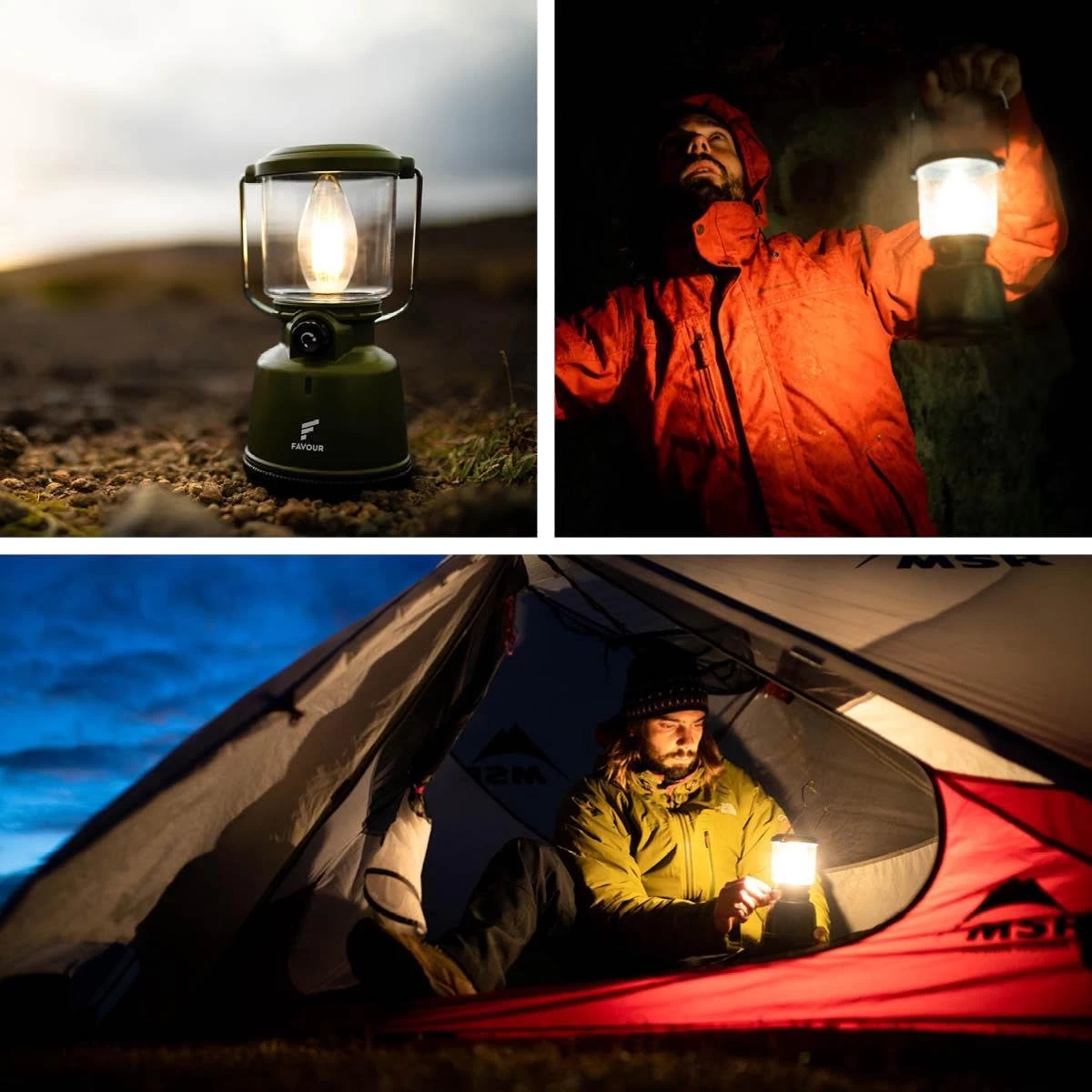 Favour L0818 Retro Camping Lamp Oplaadbaar LED, 320 Lumen, IP64 Waterdicht, Draagbare Kampeerlamp, Tentlamp, Acculamp, Traploos Dimbare Lamp Incl. Kaarslicht-modus, Groen 10 Favour L0818 Retro Camping Lamp Oplaadbaar LED, 320 Lumen, IP64 Waterdicht, Draagbare Kampeerlamp, Tentlamp, Acculamp, Traploos Dimbare Lamp Incl. Kaarslicht-modus, Groen - Afbeelding 9