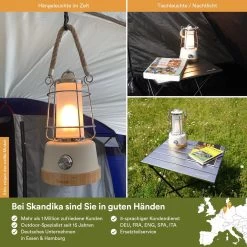 Skandika Kiruna LED-Lamp – Tentlampen – Campinglampen – Buiten Lantaarn – Buitenverlichting – Buiten Lamp - Retro Outdoor Camping Lamp Met Powerbank, Traploos Dimbaar, Draadloos, Oplaadbare Batterij, USB, Warm En Koud Wit, 75h Lichtduur – Groen -Buiten Kamperen 1200x1200 1348