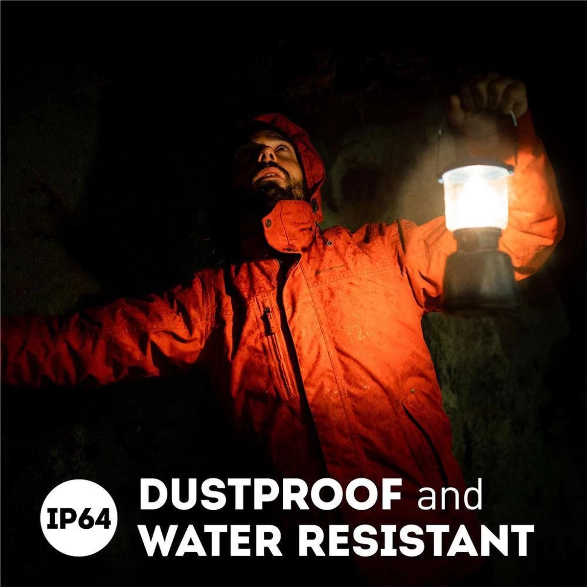 Favour L0818 Retro Camping Lamp Oplaadbaar LED, 320 Lumen, IP64 Waterdicht, Draagbare Kampeerlamp, Tentlamp, Acculamp, Traploos Dimbare Lamp Incl. Kaarslicht-modus, Blauw 10 Favour L0818 Retro Camping Lamp Oplaadbaar LED, 320 Lumen, IP64 Waterdicht, Draagbare Kampeerlamp, Tentlamp, Acculamp, Traploos Dimbare Lamp Incl. Kaarslicht-modus, Blauw - Afbeelding 8