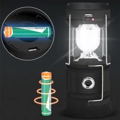 Merkloos Xtraworks - Multifunctionele Solar LED Campinglamp Met Handvatten - IPX 45 Waarde, USB-lader En Powerbank - Mat Zwart -Buiten Kamperen 1200x1200 1418