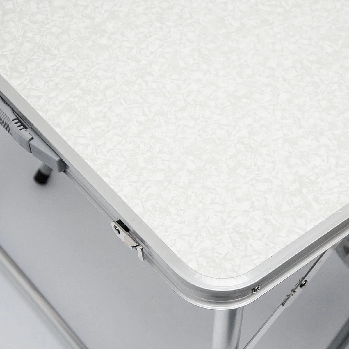 Aluminium Kampeertafel 120x60cm - Campingtafel Inklapbaar - 3-voudig Verstelbare Vouwtafel Grijs 7 Aluminium Kampeertafel 120x60cm - Campingtafel Inklapbaar - 3-voudig Verstelbare Vouwtafel Grijs - Afbeelding 5