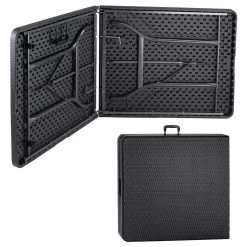 Casaria Tuintafel Opvouwbaar – Met Draaggreep 180x75 Cm – Zwart -Buiten Kamperen 1200x1200 210