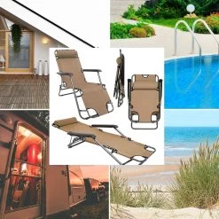 Ligstoel Opvouwbaar 155x60cm - Lichte Ligbed Relaxstoel Tuinstoel Campingstoel Strandstoel -Buiten Kamperen 1200x1200 222