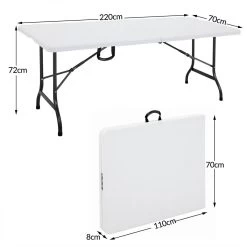 Casaria Tuintafel Opvouwbaar – Met Draaggreep 220x70 Cm – Wit 24 Casaria Tuintafel Opvouwbaar – Met Draaggreep 220x70 Cm – Wit -Buiten Kamperen 1200x1200 23