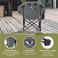 Skandika Moonchair Sirkka – Campingstoelen – Klapstoel – Vouwstoel – Kampeerstoel - Grote, Comfortabele, Campingstoel Opvouwbaar, Gepolsterd, Koelvak, Drinkhouder, Draaggreep En Draagtas, Antislipvoetjes - Max. 150 Kg – Zwart/grijs 12 Skandika Moonchair Sirkka – Campingstoelen – Klapstoel – Vouwstoel – Kampeerstoel - Grote, Comfortabele, Campingstoel Opvouwbaar, Gepolsterd, Koelvak, Drinkhouder, Draaggreep En Draagtas, Antislipvoetjes - Max. 150 Kg – Zwart/grijs -Buiten Kamperen 1200x1200 234