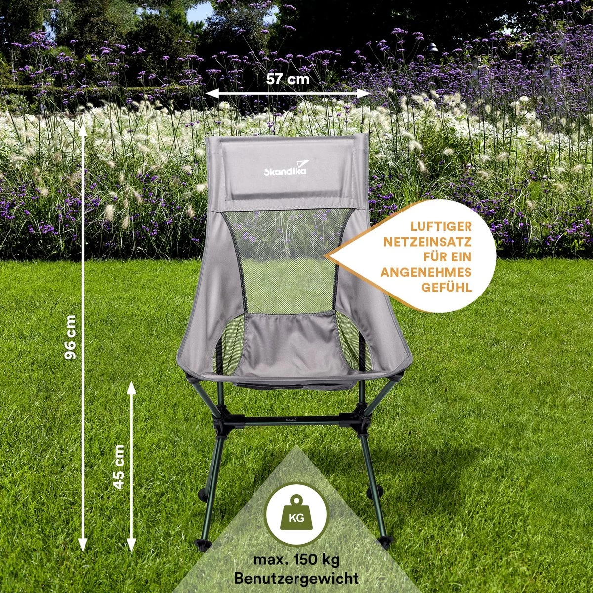 Skandika Campingstoel Compact SET – Campingstoelen – Campingstoel Tot 150 Kg Belastbaar - Kampeerstoel, Visstoel, Kleine Pakmaat, Opvouwbaar, Stabiel, Licht, Comfortabel Gepolsterd – Draagtas Meegeleverd – Vouwstoel – Kampeermeubelen – Grijs 4 Skandika Campingstoel Compact SET – Campingstoelen – Campingstoel Tot 150 Kg Belastbaar - Kampeerstoel, Visstoel, Kleine Pakmaat, Opvouwbaar, Stabiel, Licht, Comfortabel Gepolsterd – Draagtas Meegeleverd – Vouwstoel – Kampeermeubelen – Grijs - Afbeelding 2