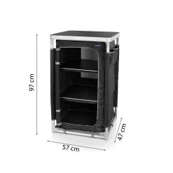 Campart Campingkast CU-0719 – Opvouwbaar En Verstelbaar - 4 Verstelbare Poten - 3 Lagen - Aluminium Frame - Grijs -Buiten Kamperen 1200x1200 335