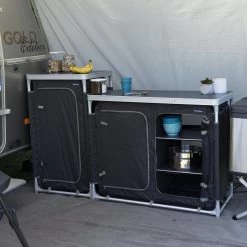 Campart Campingkeuken KI-0734 - Campingkast Groot - 4 Verstelbare Poten - Opvouwbaar En Lichtgewicht - Inclusief Opbergtas - Grijs -Buiten Kamperen 1200x1200 339