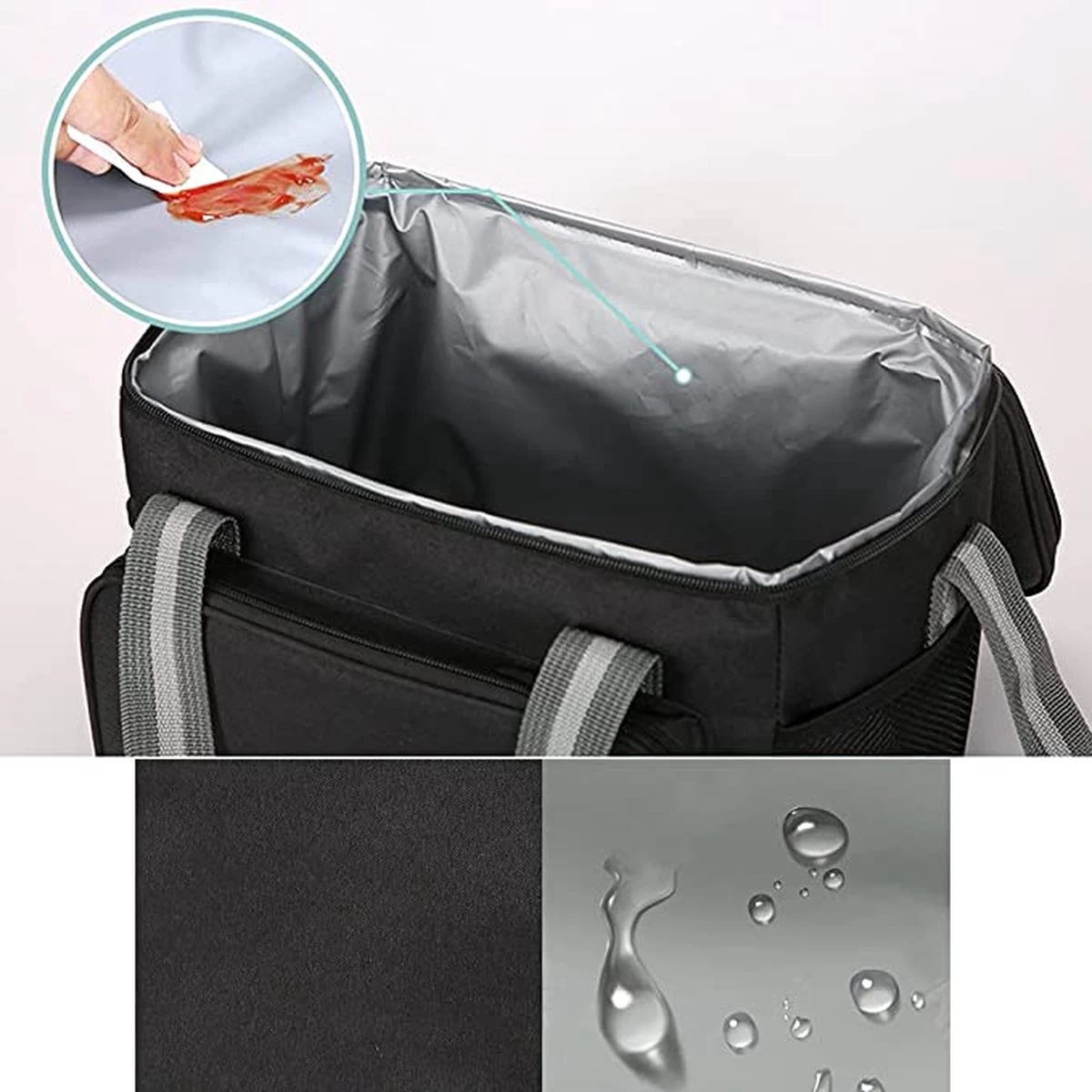 IBright Koeltas Opvouwbaar 15 Liter - 4 Laags Geïsoleerde Lunchtas - Waterdicht - Zwart 9 IBright Koeltas Opvouwbaar 15 Liter - 4 Laags Geïsoleerde Lunchtas - Waterdicht - Zwart - Afbeelding 7