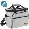 ForDig Koeltas L Grijs (15 Liter) - Gemaakt Van 600D Polyester Met PEVA-Voering - Ruimte Voor 20 Blikjes Of 10 Halve Liter Flessen - Opvouwbaar Koel Tas Met Easy-Acces Flap - Ruimte Voor Bestek - Picknick Cool Bag - Coolerbag - Grote Cooler -Buiten Kamperen 1200x1200 532
