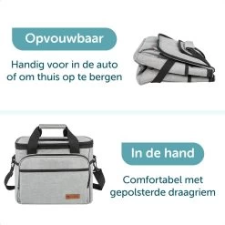 ForDig Koeltas L Grijs (15 Liter) - Gemaakt Van 600D Polyester Met PEVA-Voering - Ruimte Voor 20 Blikjes Of 10 Halve Liter Flessen - Opvouwbaar Koel Tas Met Easy-Acces Flap - Ruimte Voor Bestek - Picknick Cool Bag - Coolerbag - Grote Cooler -Buiten Kamperen 1200x1200 536