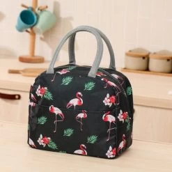 Koeltas - Lunchtas - Volwassenen En Kinderen - Compact & Handig: Zomer - Picknick -School - Lunch - Werk - Zwart Flamingo -Buiten Kamperen 1200x1200 568
