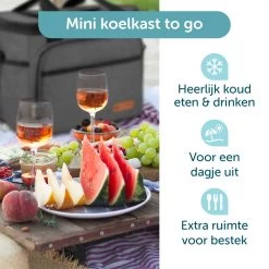 ForDig Koeltas L Zwart (15 Liter) - Gemaakt Van 600D Polyester Met PEVA-Voering - Ruimte Voor 20 Blikjes Of 10 Halve Liter Flessen - Opvouwbaar Koel Tas Met Easy-Acces Flap - Ruimte Voor Bestek - Picknick Cool Bag - Coolerbag - Grote Cooler -Buiten Kamperen 1200x1200 592