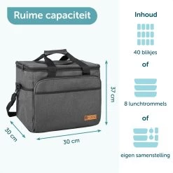 ForDig Koeltas XL Zwart (30 Liter) - Gemaakt Van 600D Polyester Met PEVA-Voering - Ruimte Voor 40 Blikjes Of 20 Halve Liter Flessen - Opvouwbaar Koel Tas Met Easy-Acces Flap - Ruimte Voor Bestek - Picknick Cool Bag - Coolerbag - Grote Cooler -Buiten Kamperen 1200x1200 604