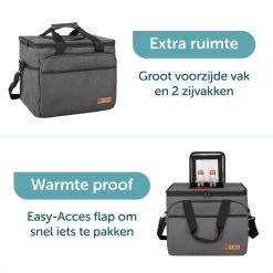 ForDig Koeltas XL Zwart (30 Liter) - Gemaakt Van 600D Polyester Met PEVA-Voering - Ruimte Voor 40 Blikjes Of 20 Halve Liter Flessen - Opvouwbaar Koel Tas Met Easy-Acces Flap - Ruimte Voor Bestek - Picknick Cool Bag - Coolerbag - Grote Cooler -Buiten Kamperen 1200x1200 606