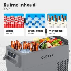 Auronic Elektrische Koelbox - 30.4L - Compressor - 12V En 240V - Grijs -Buiten Kamperen 1200x1200 644