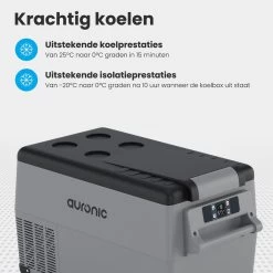 Auronic Elektrische Koelbox - 30.4L - Compressor - 12V En 240V - Grijs -Buiten Kamperen 1200x1200 645