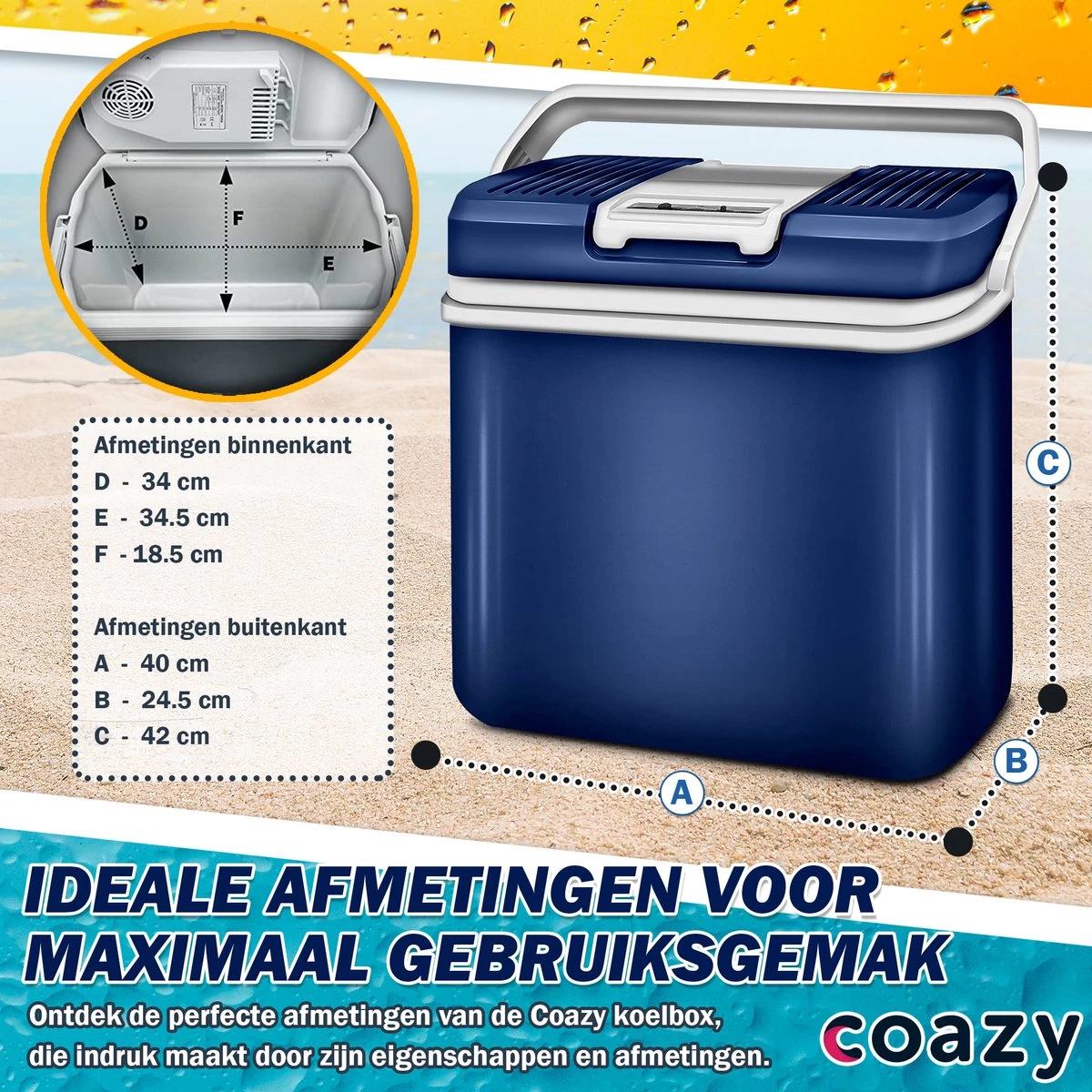 Coazy Koelbox 24L Elektrisch 12v 230 Volt - Met ECO Modus Voor Auto & Camping - Elektrische Frigobox Klein - Verkoelt En Verwarmt - Eco Modus - MiniBar - Electrische Mini Koelkast 7 Coazy Koelbox 24L Elektrisch 12v 230 Volt - Met ECO Modus Voor Auto & Camping - Elektrische Frigobox Klein - Verkoelt En Verwarmt - Eco Modus - MiniBar - Electrische Mini Koelkast - Afbeelding 5