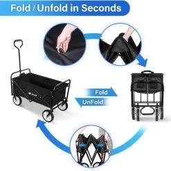 Rijoka Opvouwbare Bolderkar Mét Harde Bodem | Zwart -Buiten Kamperen 1200x1200 759