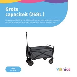 YUNICS® Bolderkar Opvouwbaar - Bolderwagen Met Stevig Harmonicaframe - Draaibare Wielen - 70KG Draagkracht - Groen -Buiten Kamperen 1200x1200 760
