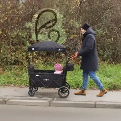 FableKids LEO X4Plus Opvouwbare Wagen Met Dak Fossil Grey -Buiten Kamperen 1200x1200 762